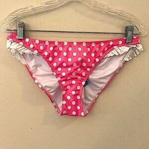 Voda pink polka dot bikini bottoms. Ruching in back